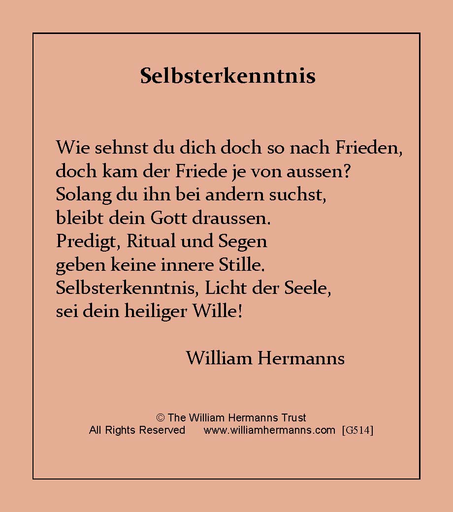 Selbsterkenntnis von William Hermanns