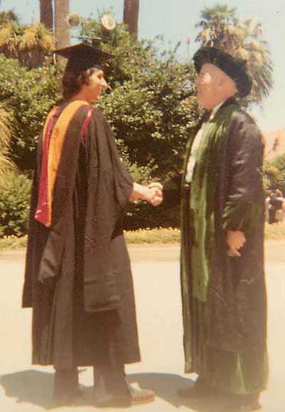 William Hermanns congratulating Kenneth Norton on his being awarded M.S. from Stanford University 4/3/1975