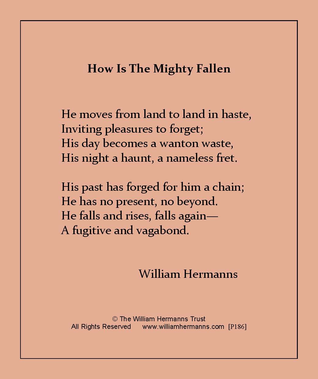 How is the Mighty Fallen by William Hermanns