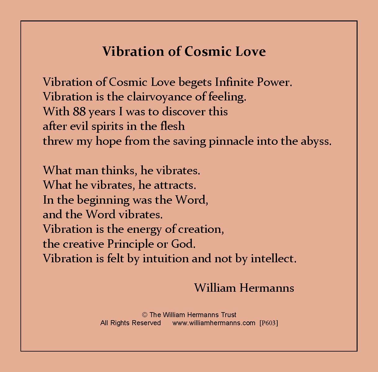 Vibrations of Cosmic Love by William Hermanns
