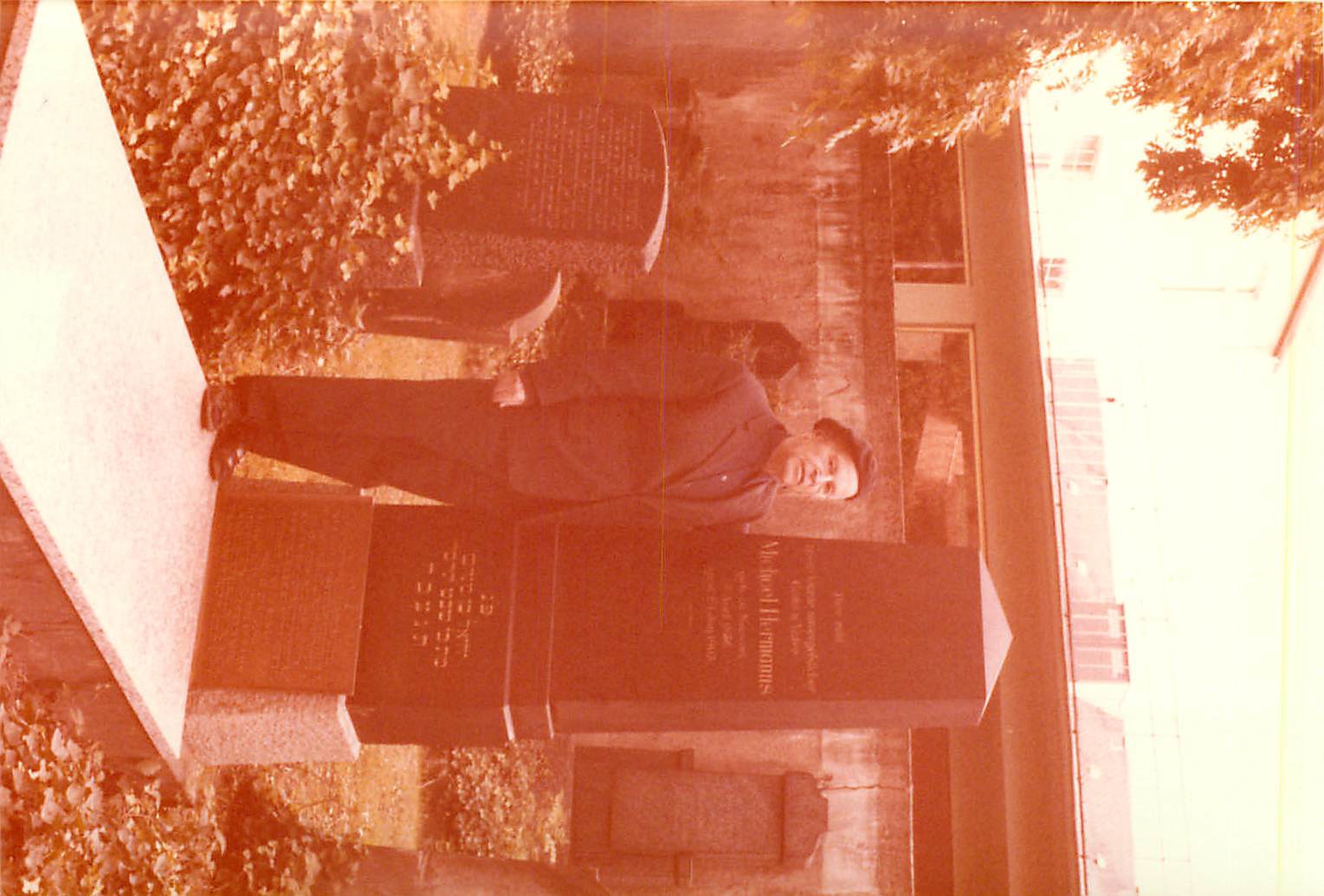 Grave of Michael Hermans with William Hermanns, Koblenz Jewish Cemetary, Sept. 1979
